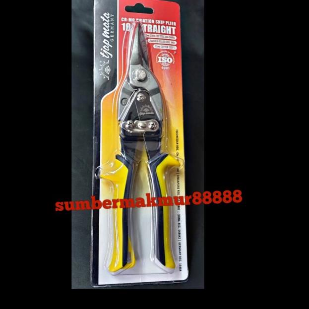gunting seng / gunting baja ringan 10" lurus cap mata (eyebrand)