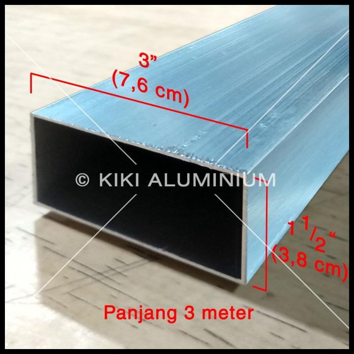 Hollow Aluminium 38 X 76 Mm X 3 Meter U/ Jidar - Warna: Silver (Mf)