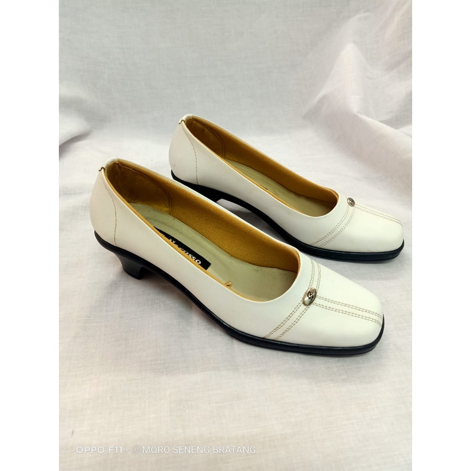 Sepatu wanita pantofel putih wanita NN 0013 hak 5 cm size 36