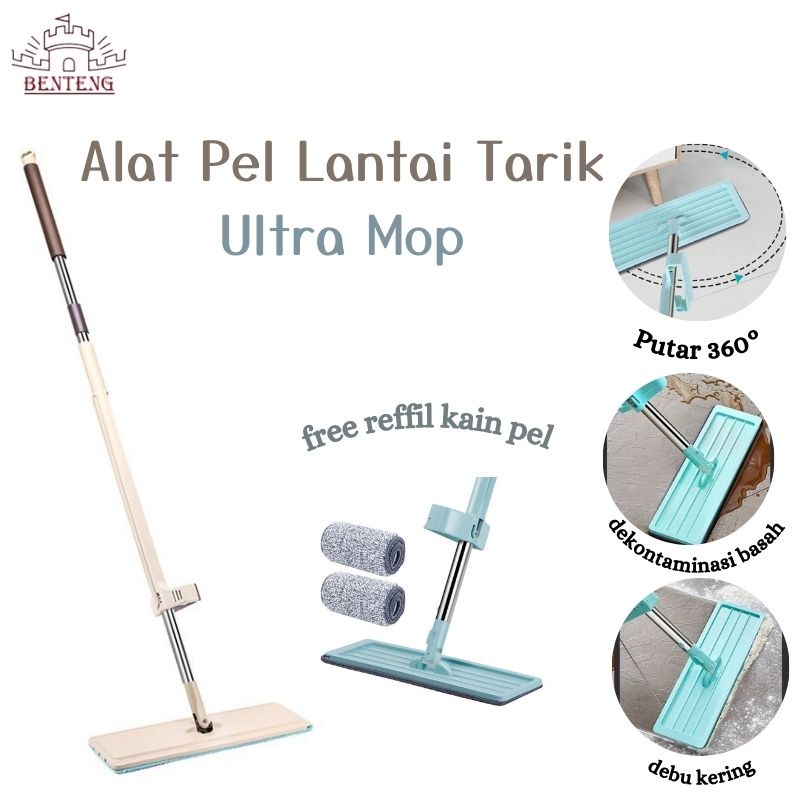 PEL2 - Alat Pel Lantai Ultra Mop Dengan Reffil 1 Handle 360°