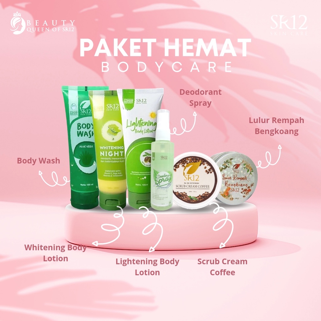 Body Care Paket Perawatan Tubuh Sabun Mandi Deodorant Spray Lightening Body Lotion Lulur Bengkoang Scrub Cream Kovi