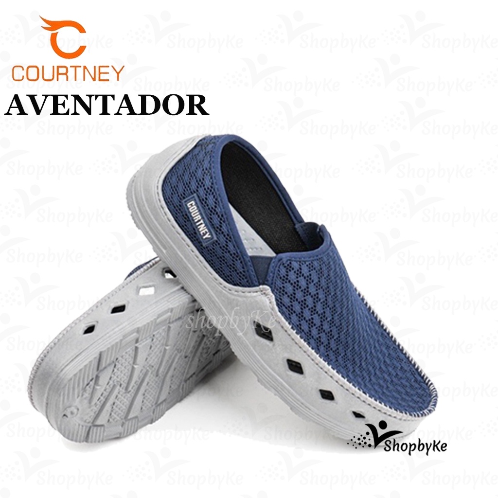 Sepatu Selop Pria Ardiles Courtney AVENTADOR Warna HITAM BIRU ABU Size 38-43 - Fashion Casual Pria