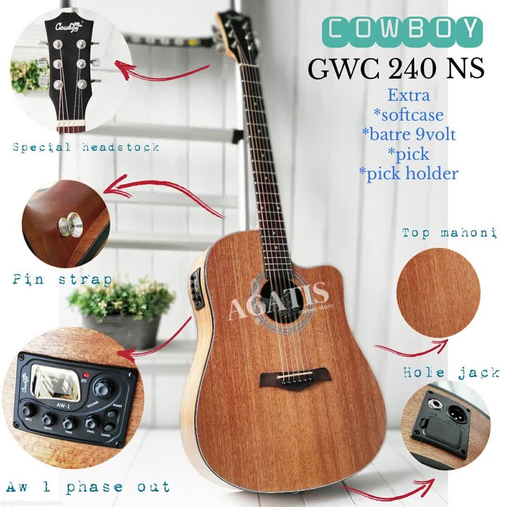 GITAR COWBOY GW/GWC C240NA/NSAW1 PREAMP ORIGINAL COWBOY AW1