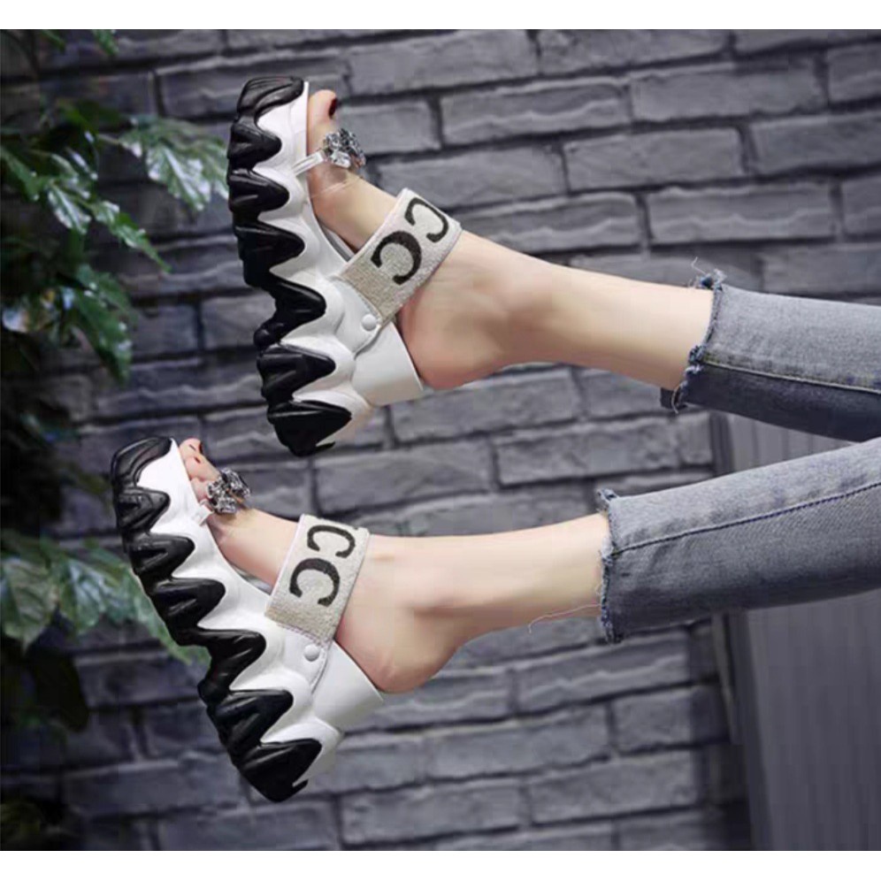 Sendal Wedges Wanita Sol Grigi Fashion Terbaru Gevani AP 01