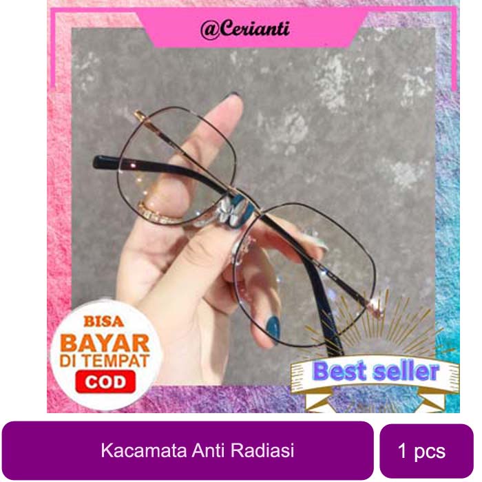 Kacamata Baca Frame KM100 Anti Radiasi Metal Gaya Retro Untuk Pria / Wanita_Lynn Design