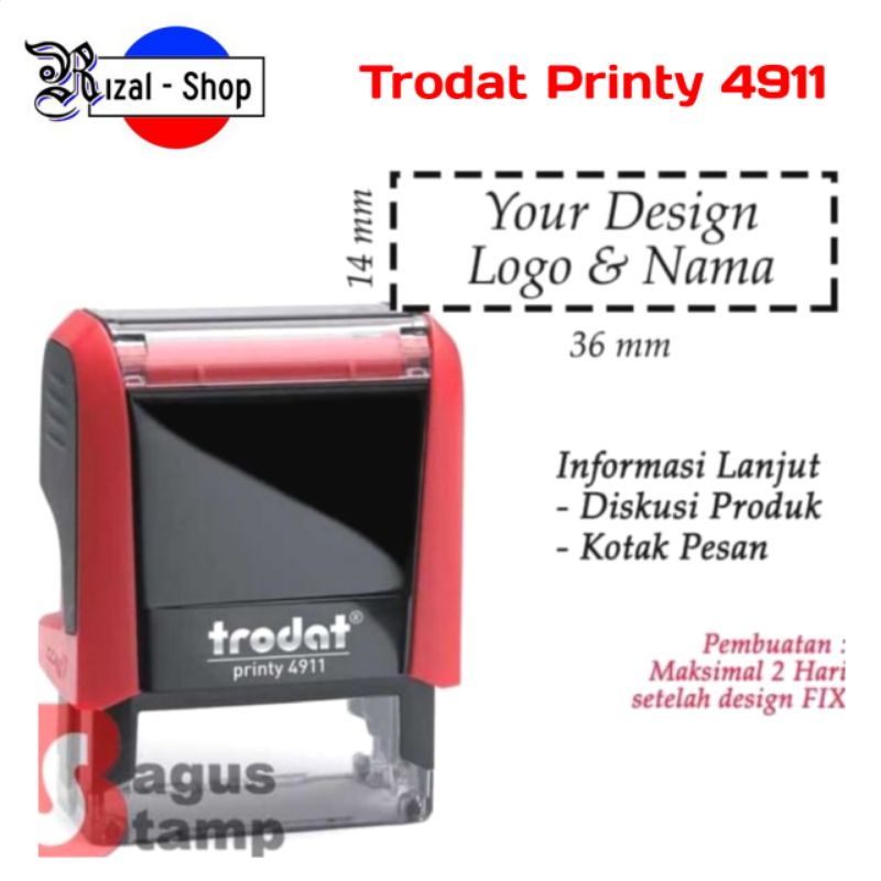 

Stempel Custom Trodat 4911 Free Design Stampel Pesanan Nama Dokter Logo