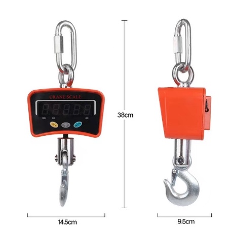 Timbangan Gantung Elektronik OCS 500 KG Besi Digital LED Orange LCD Electronic Hanging Crane Scale 500Kg GARANSI