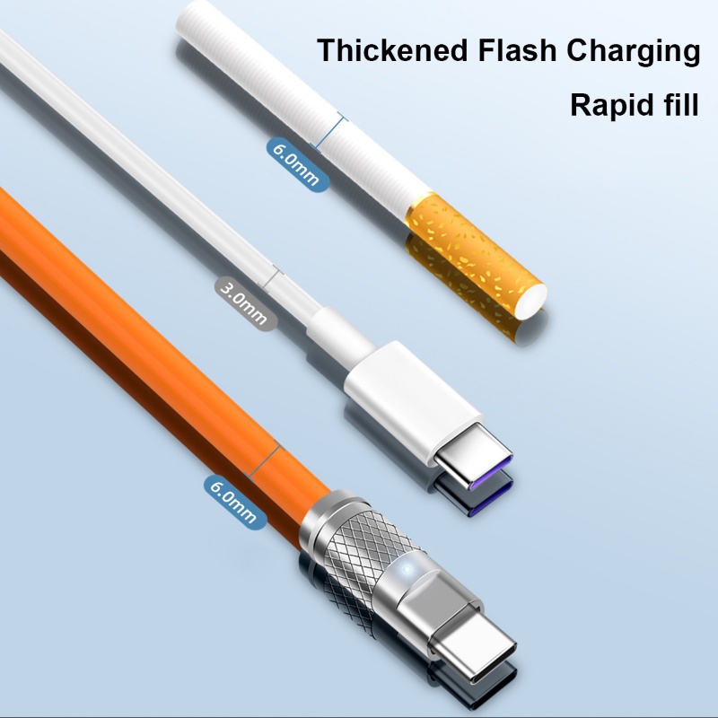 Kabel Data / Charger USB Tipe C Ke USB Tipe-C Fast Charging Bahan Aluminum Alloy + Silikon Untuk Android