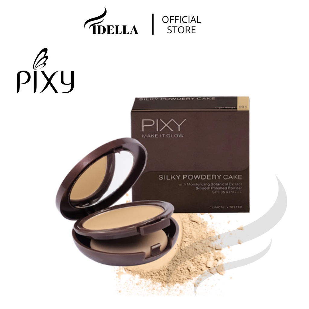 Fidella - PIXY Make It Glow Silky Powdery Cake SPF35 PA+++ - Bedak Padat Natural Original BPOM