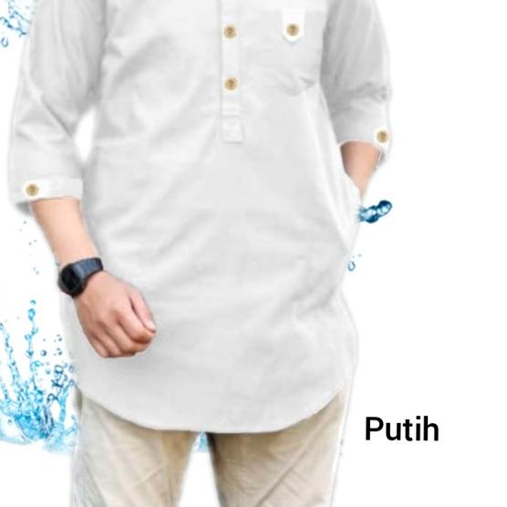 Baju Kemeja Koko Qurta Pria Muslim - Orange, M