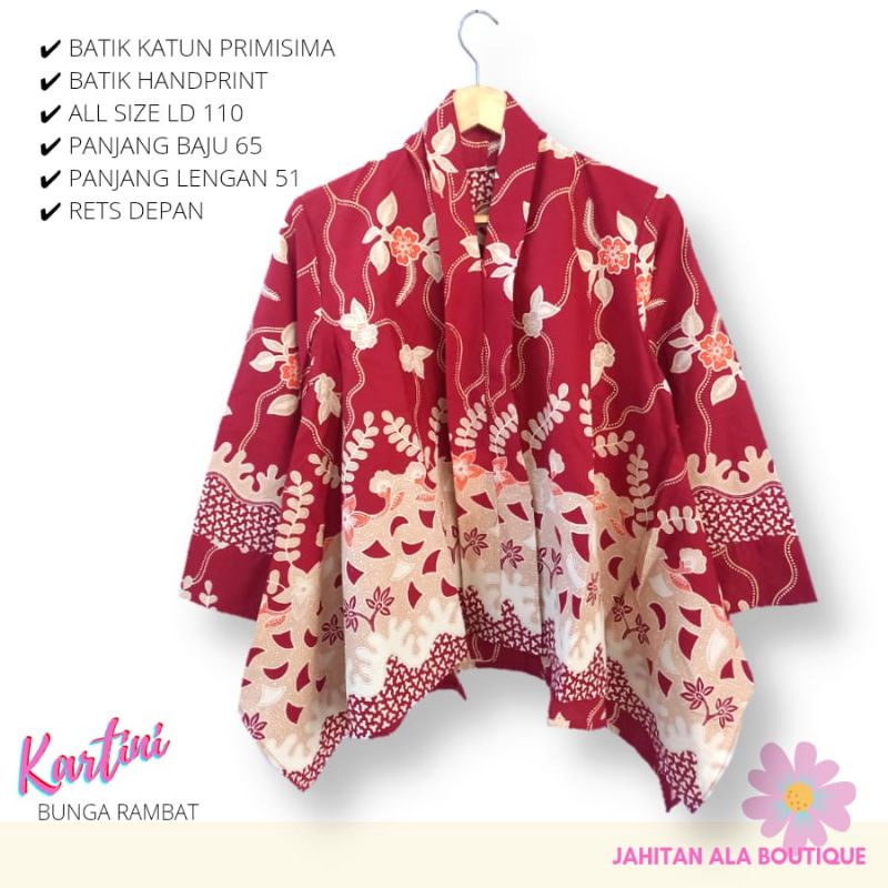 blus kartini katun  bunga rambat batik solo