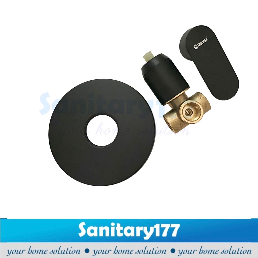 Kran panas dingin wall shower hitam 93B-stop kran mixer black matte stainless black matte brass