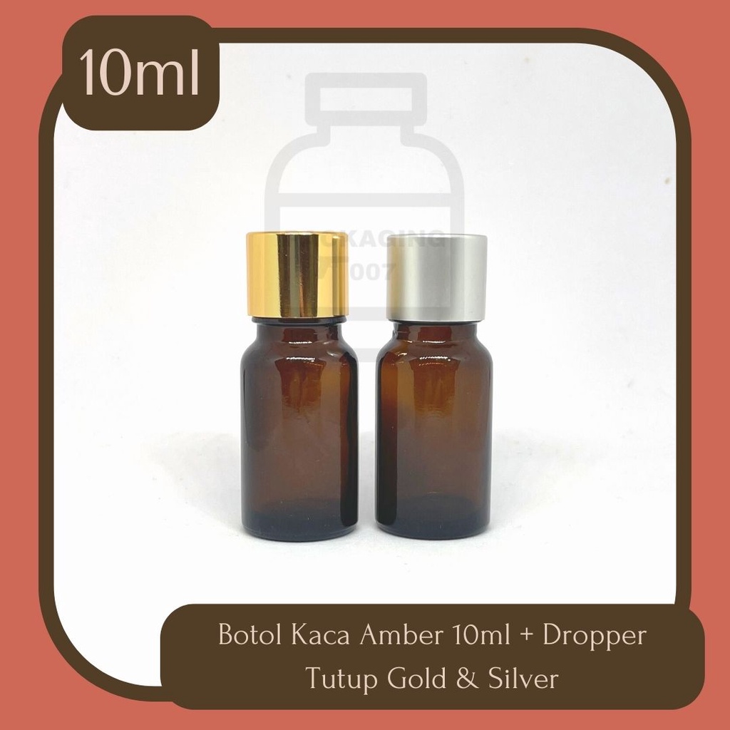 Jual Botol Kaca Amber Coklat 10ml / Botol Essential Oil 10ml - Tutup ...