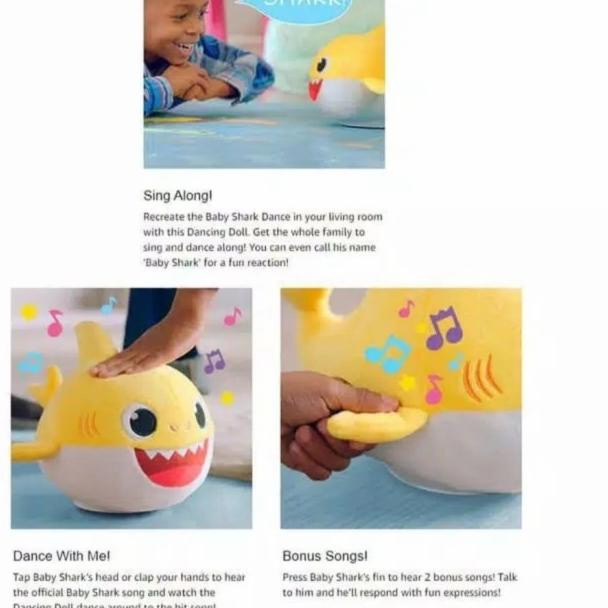 Kado Mainan Anak Baby Shark Dancing Singing / Mainan Boneka Baby Shark - BLUE
