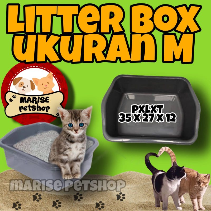Litter box besar - wadah tempat pup kucing - Bak pasir - Box pasir M