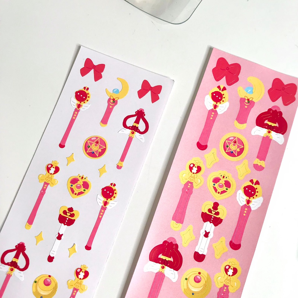 

Sailor moon magic wand sticker sheet/ stiker photocard kpop deco/stiker dekorasi jurnal