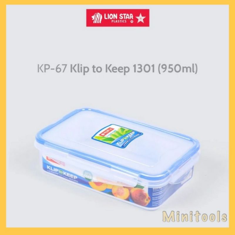 Tempat Kotak Makan / Lunch Box Klip To Keep 1301 Lion Star 950ml KP-67