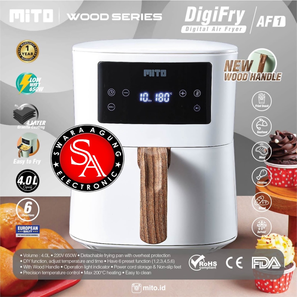 Air Fryer Low Watt MITO Type: AF-1 (Khusus Medan-GOJEK)