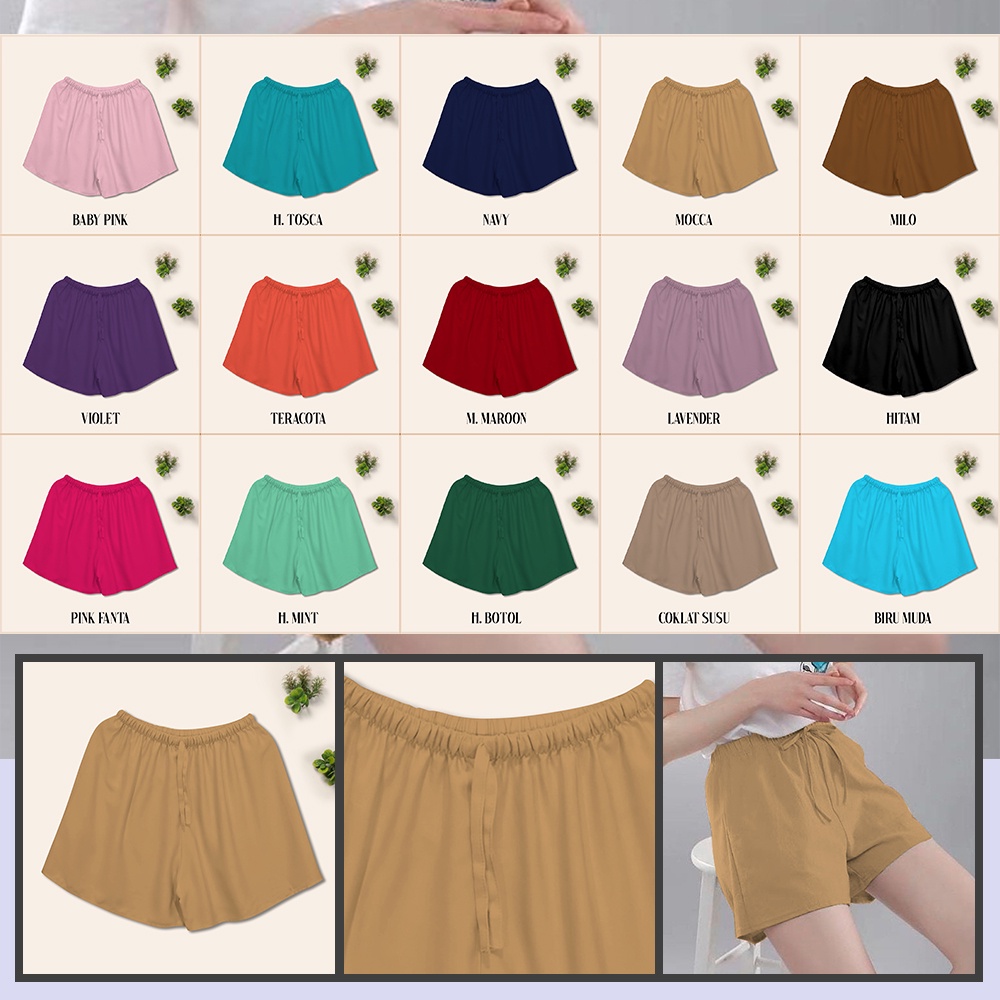 Celana Pendek Wanita Kekinian ZCP01 Bahan Super Lembut Mini Pants Korea