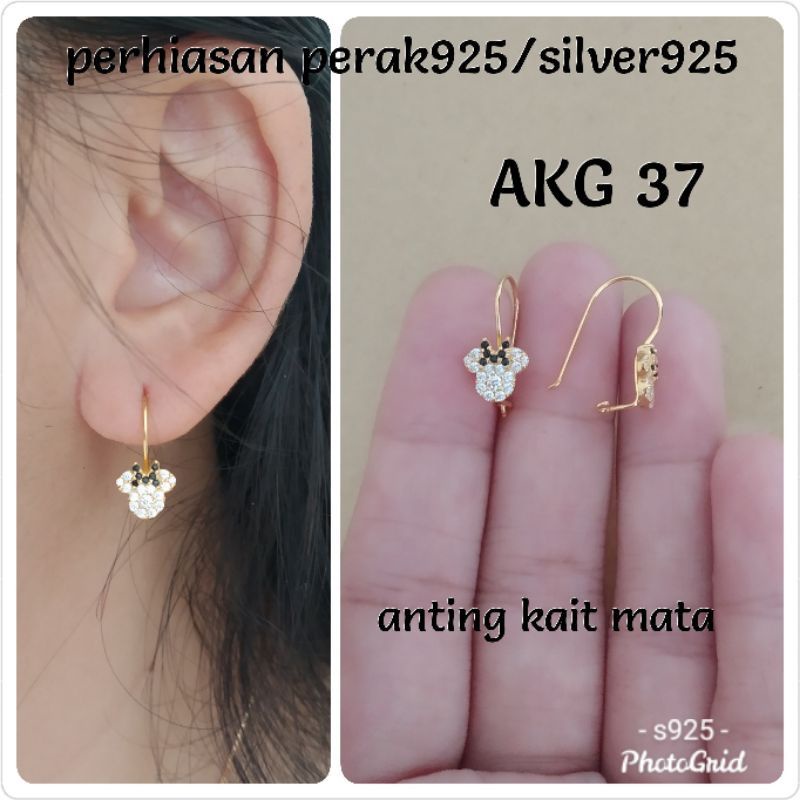 ANTING KAIT PERAK 925 ASLI LAPIS MAS 24K