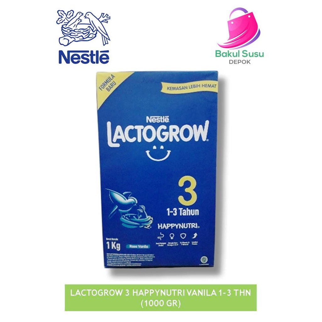

SUSU BUBUK BALITA LACTOGROW 3 HAPPYNUTRI VANILA 1-3 THN (1000 GR)