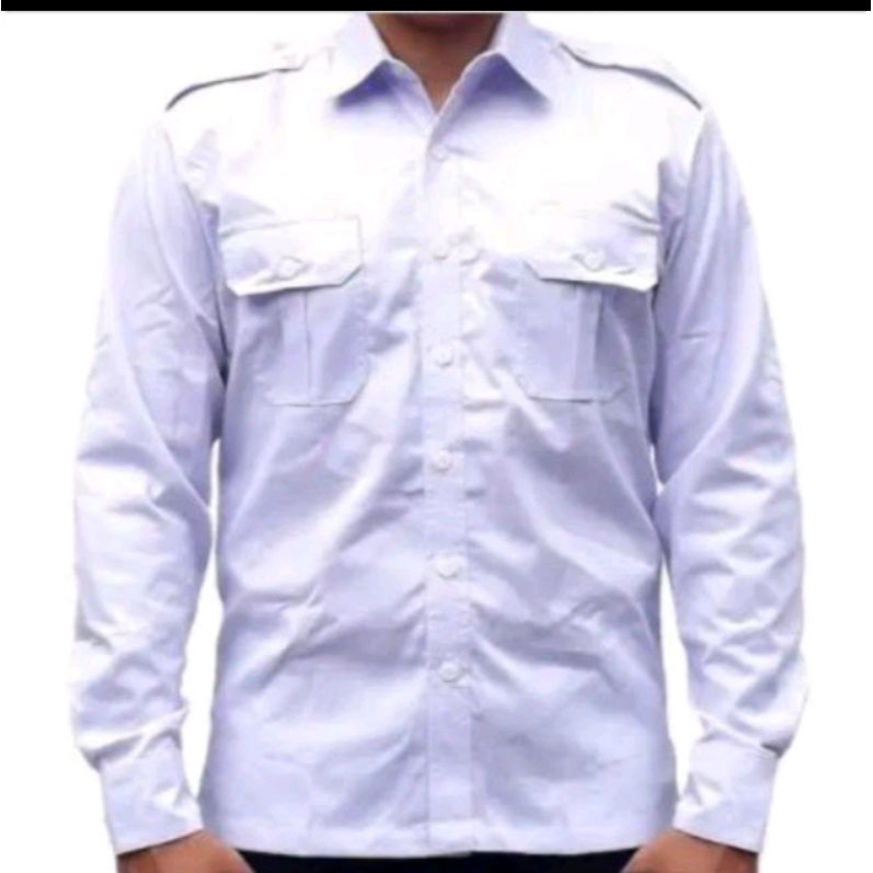 kemeja panjang putih saku 2 kemeja panjang pdh kemeja panjang pilot pdh panjang baju pdh panjang