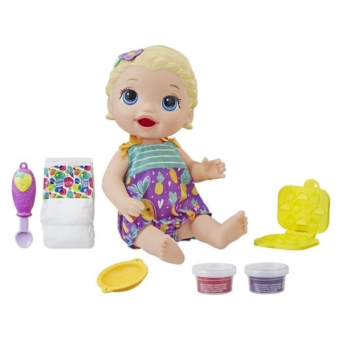 Thedoll Baby Alive Snackin Lily Bisa Makan Poop Boneka Bayi Mainan Bayi