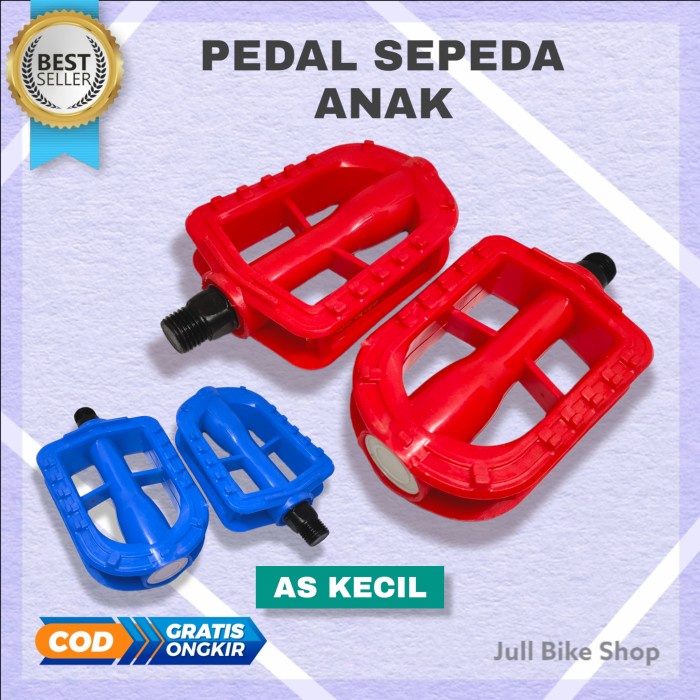 Pedal sepeda anak 12 16 18 bmx lipat as kecil merah biru pancalan kaki