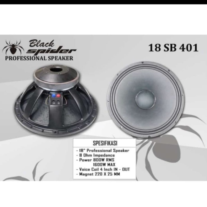 KOMPONEN SPEAKER BLACK SPIDER 18 SB 401 SPEAKER 18 INCH 18SB401 PROMO ORI