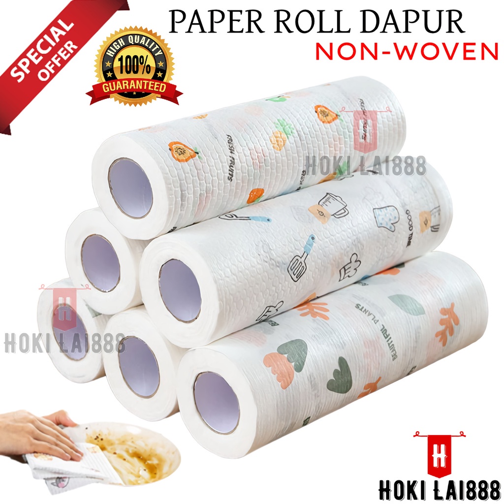 [HKL] PAPER ROLL TISSUE GULUNG DAPUR BAHAN NON-WOVEN / KAIN LAP TISU PEMBERSIH DAPUR MULTIFUNGSI  REUSEBALE