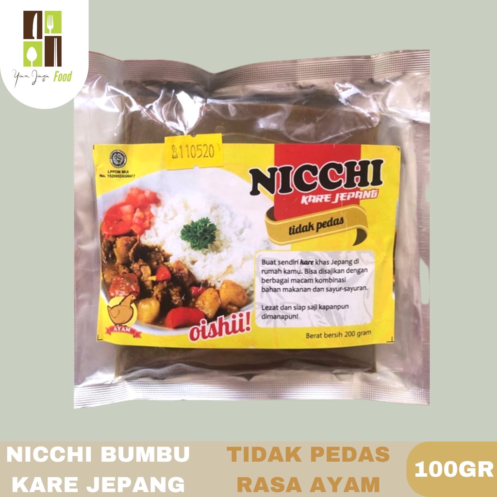 Nicchi Bumbu Kare Jepang 100gr [Tidak Pedas( Untuk anak-anak, Rasa Ayam, Rasa Sapi)/Pedas Sedang(Rasa Sapi, Rasa Ayam)]