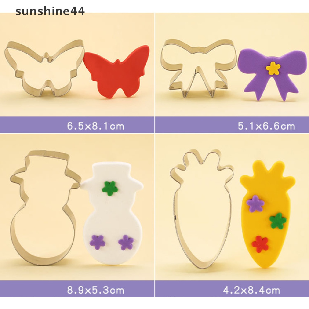 Sunshine 5 / 10Pcs Cetakan Pemotong Kue / Roti Bahan Stainless Steel