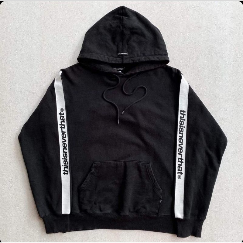 Thisisneverthat taped script hoodie black