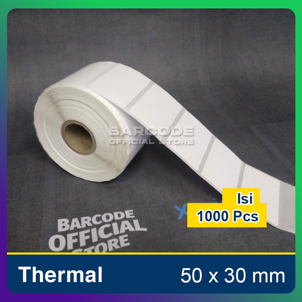 

Label Sticker Barcode 50x30mm 1 Line 1000pcs Thermal Gap 3mm Core1