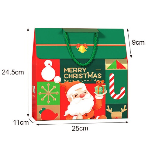 

Paper Bag Natal Santa Hijau Jumbo Goodei Bag Natal Sovenir Gift Box Natal Santa