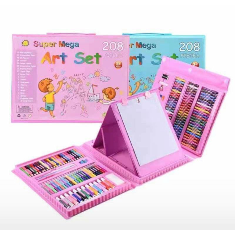 ORIGINAL CRAYON 150 dan 208 SUPER MEGA ART SET PENSIL WARNA CRAYON ANAK SET 208PCS BLOSSOM KIDS