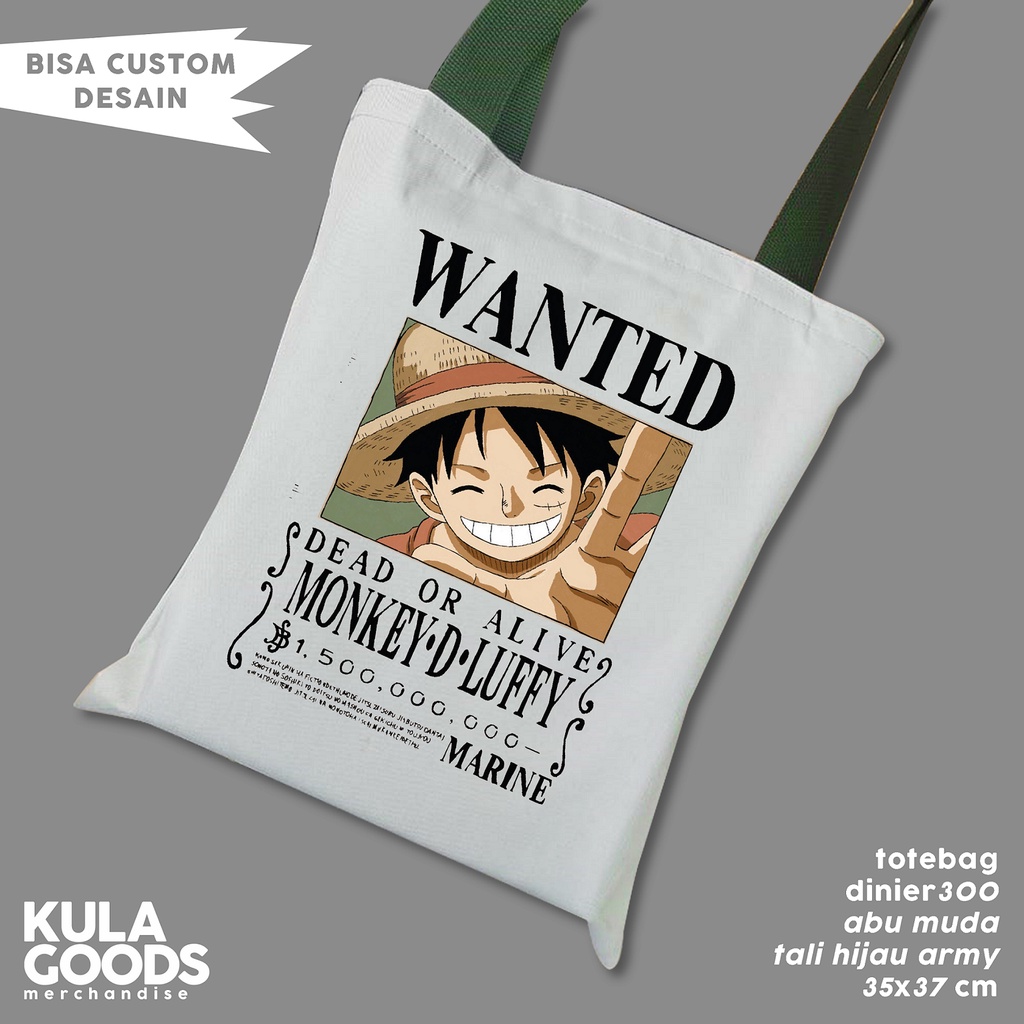 Totebag Anime One Piece Bounty Character Luffy