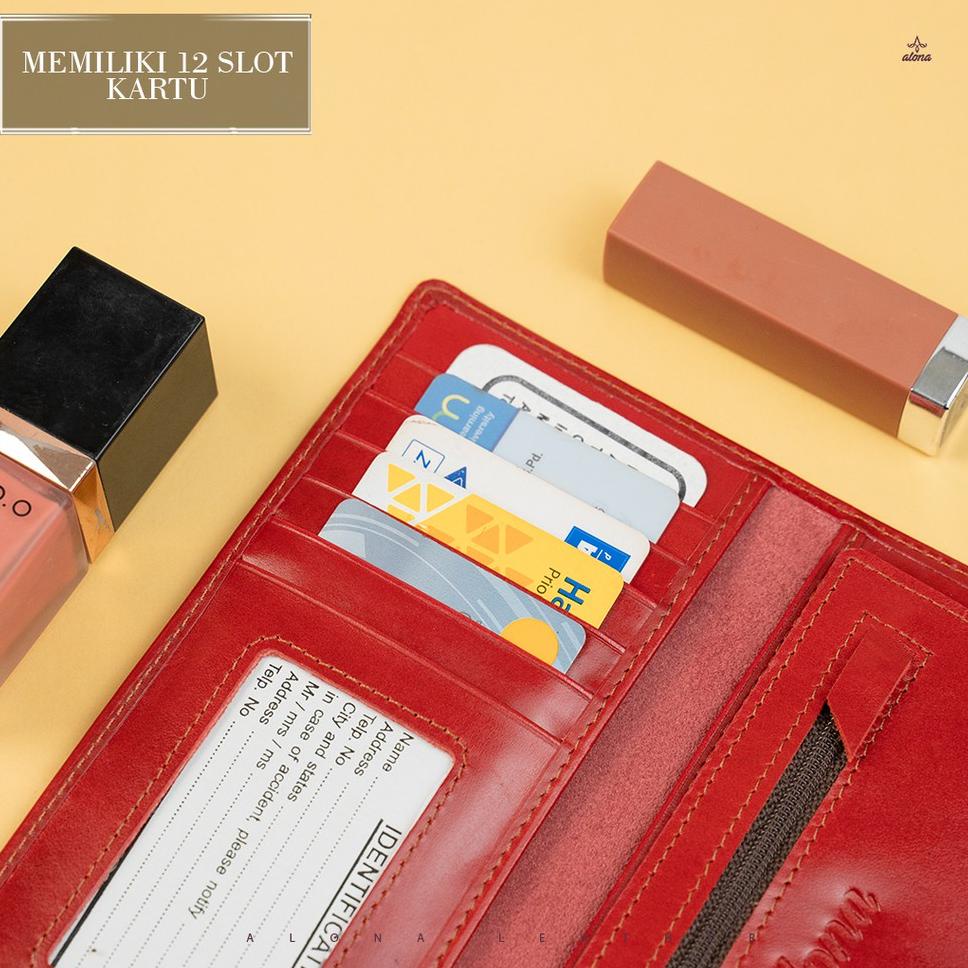 ゑ Dompet Kulit Asli Wanita Dompet Panjang Kulit Wanita Asli Branded Dompet Cewek Premium Wallet Orig