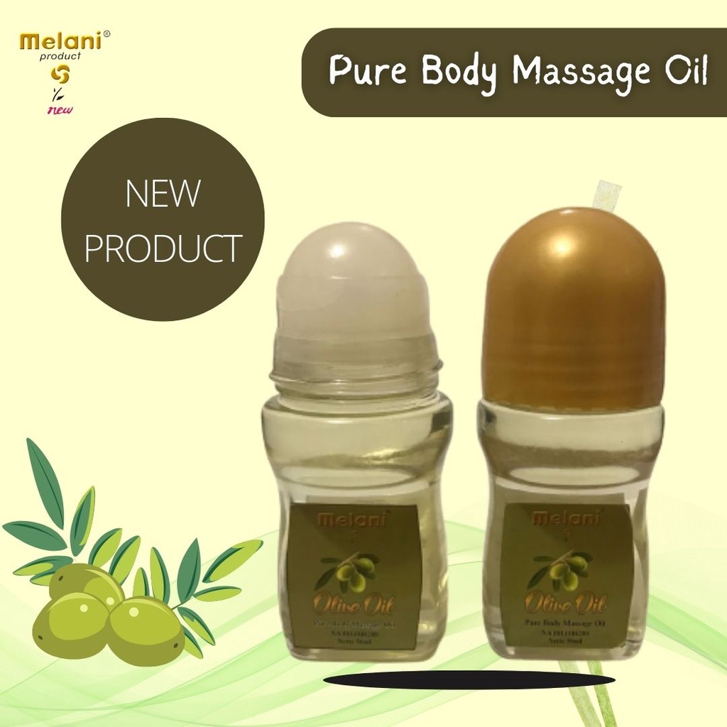 818 Melani Minyak Pijat Botol Kaca Roll On 50 ml