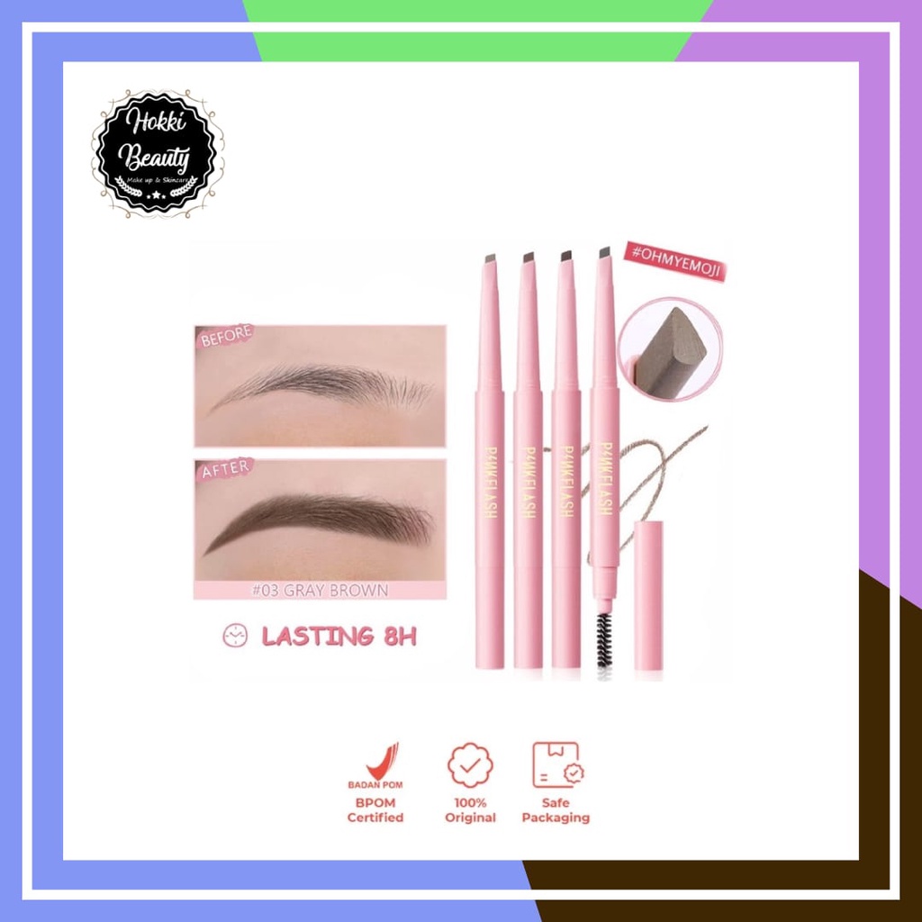 PINKFLASH (E09)  OhMyEmoji Automatic Eyebrow Pencil Tahan Air Pigmen Pensil Alis