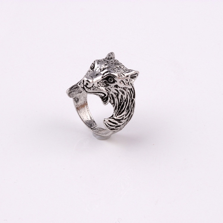 Cincin Desain Serigala Gaya retro Eropa Amerika Untuk Pria