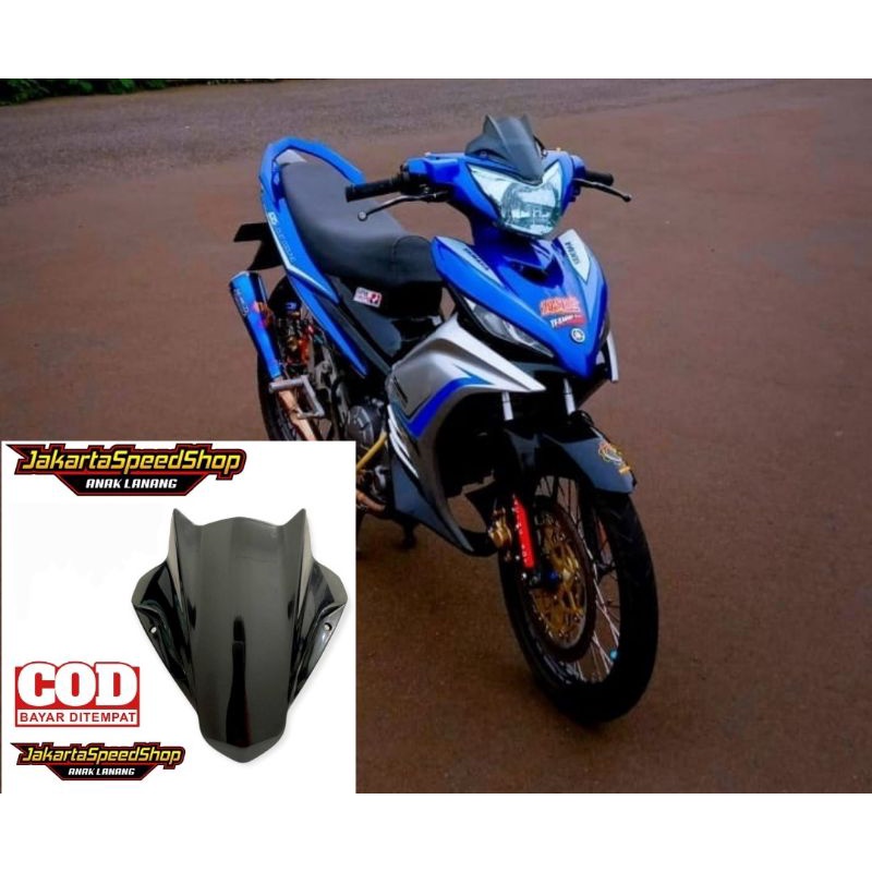 Visor variasi universal model batman pnp jupiter mx new 135 bahan akrilik hitam kilap pnp