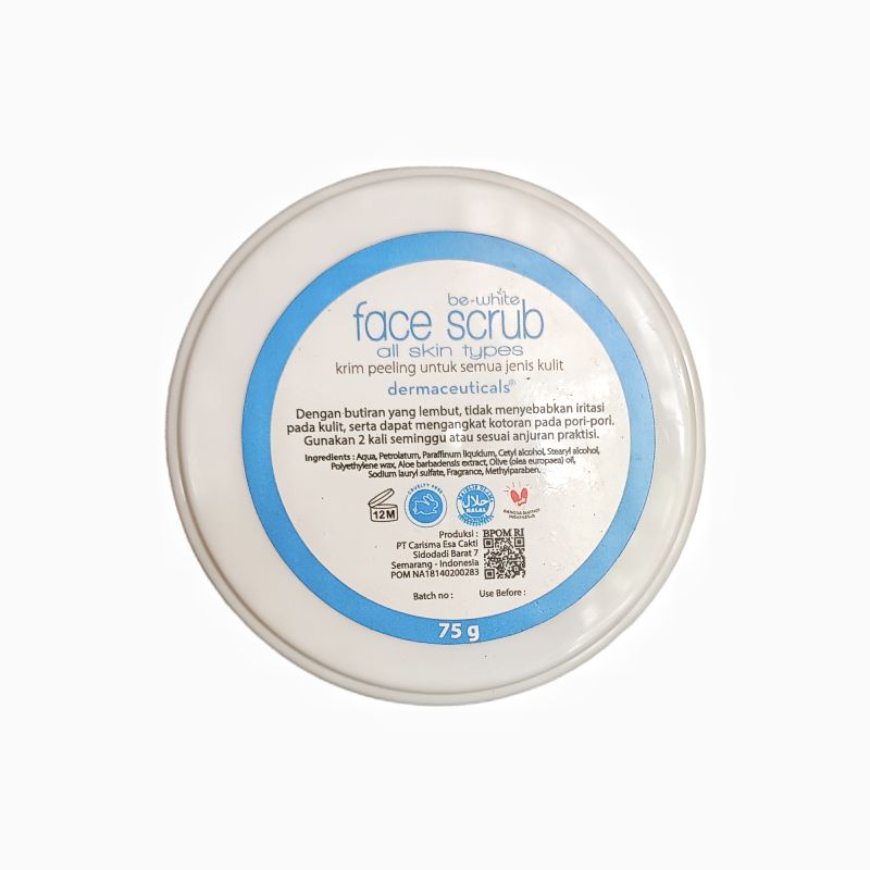 Be-White Face Scrub (75g) - Krim Peeling Dokter untuk Semua Jenis Kulit