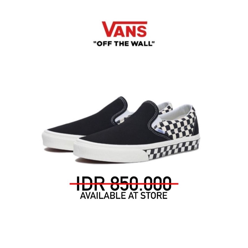 Vans Slip on Sidewall Checkerboard Black White Original