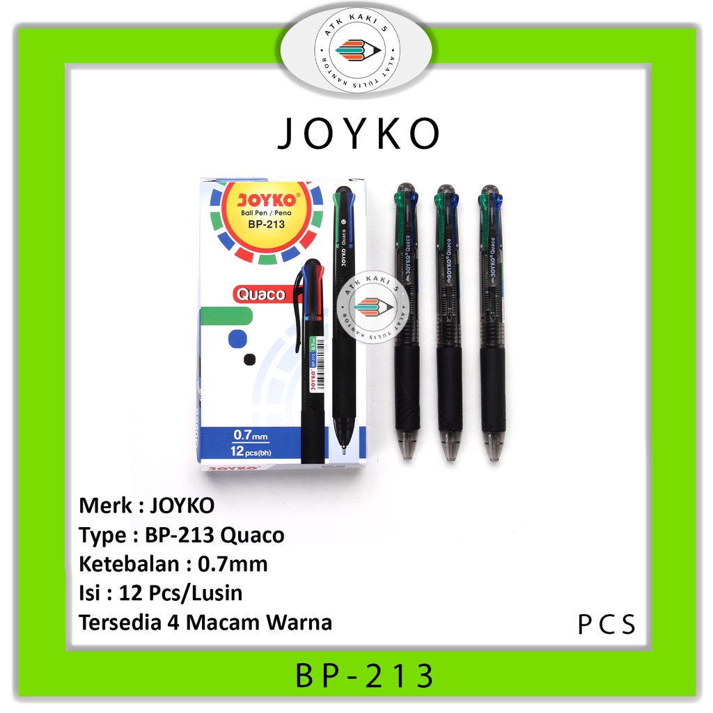

JOYKO - Pulpen 4 Warna BP-213 Quaco - Pcs