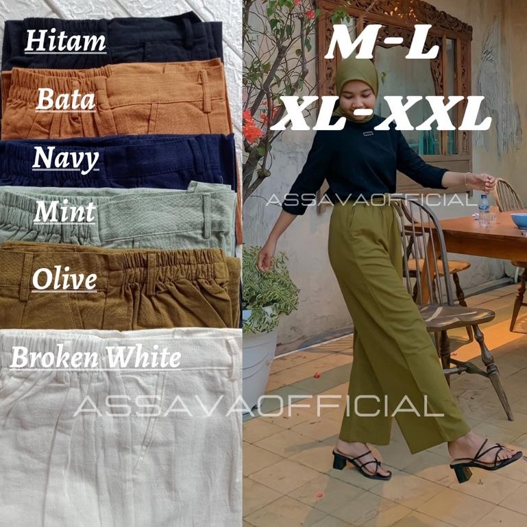 SERBA MURAH YUKA SLIM CULLOTE - KULOT LINEN HIGHWAIST - LEA PANTS CELANA KULOT LINEN HIGHWAIST PREMI