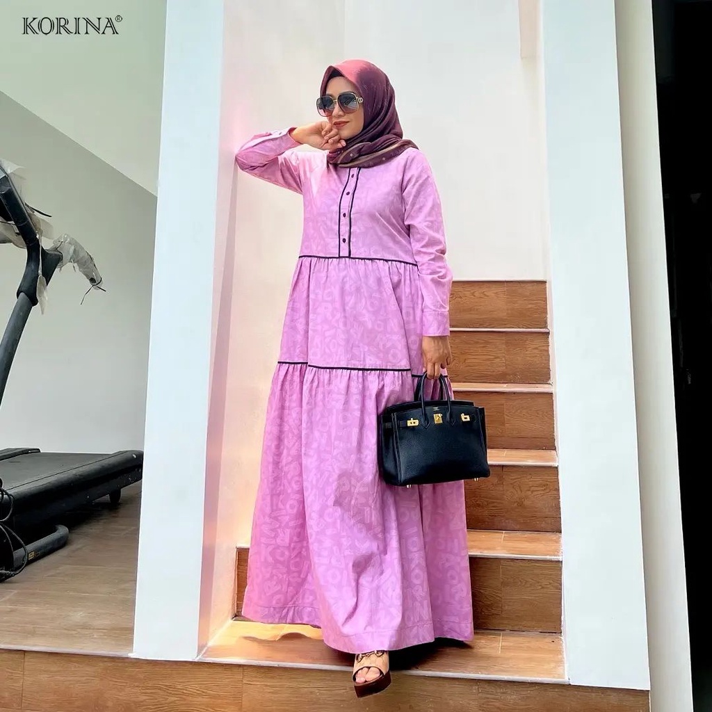 [SIAP KIRIM] Gamis Casual Bahan Katun Premium By KORINA Chelsea Dress - ORIGINAL [Bisa COD]