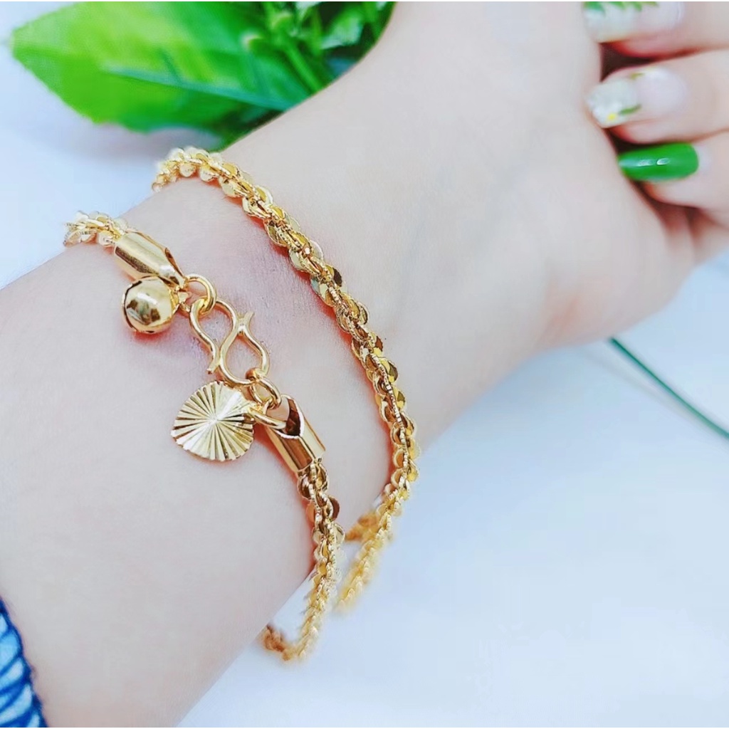 Gelang Xuping Biji Bola Lapis Emas 24K Perhiasan Wanita D006/007