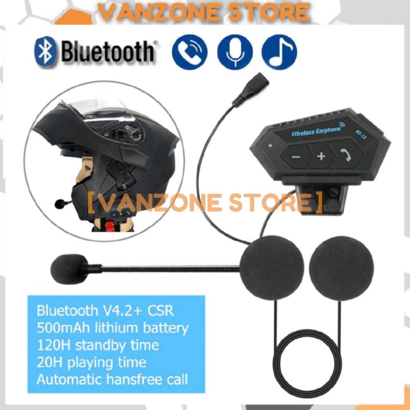 Jual Intercom Bluetooth BT-12 Interkom Helm Motor Intercom Helmet