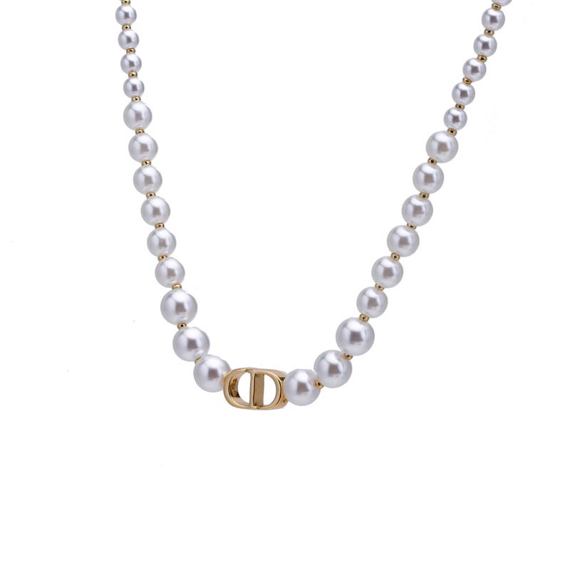 Suhao CD Manik Kalung Wanita Cahaya Mewah Sederhana Manis Klavikula Rantai Niche Desain High-End Net Merah Mutiara Kalung Tren